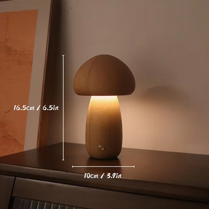 Wooden Mushrooms Night Light