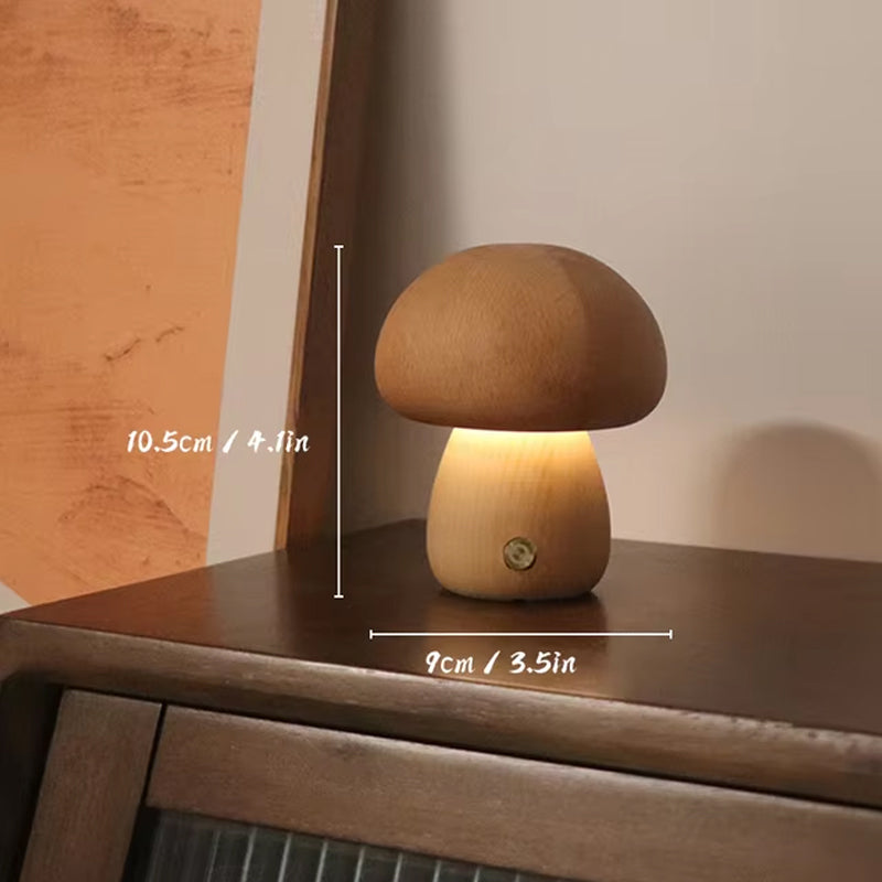 Wooden Mushrooms Night Light